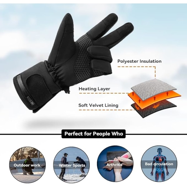 Elektroniska uppvärmda handskar för män och kvinnor Vintermotorcykeluppvärmda handskar