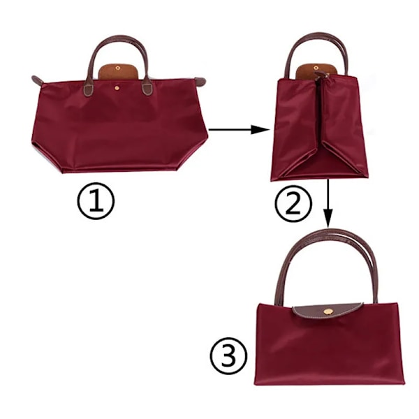 Mammavesker Nylon Shopping Oxford-stoff En skulder Sammenleggbar oppbevaring Firkantet Vanntett Strand Babypleie Veske Håndveske Til mamma Gave Wine red-M