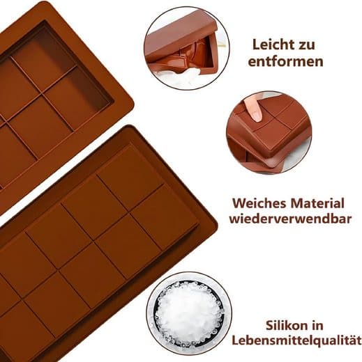 Sjokoladeform silikon, silikon dyp sjokoladeform 2 deler