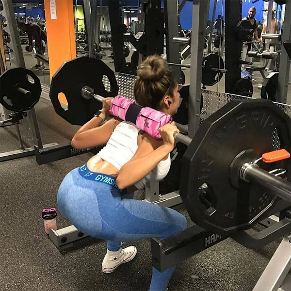 Fitness Vægtstang Pude Nakkebeskyttelse Skum Vægtstang Pudeovertræk Pink