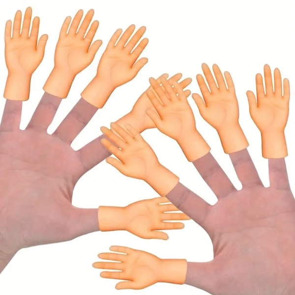 10-pack Mini Finger Hands Gummifingerdockor - Roliga små figurer