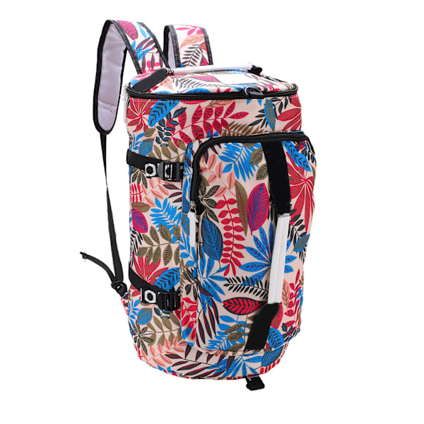 Tryckt Ryggsäck Polyester Stor Kapacitet Multifunktionell Friluftsliv Resväska Färg Lönnlöv 1.5