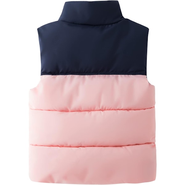 Barn Gilet Vindtät Dunväst med Sidofickor Lätt Puffer Väst för Pojke Flickor Ålder 3-10 År Pink 8-9 Years