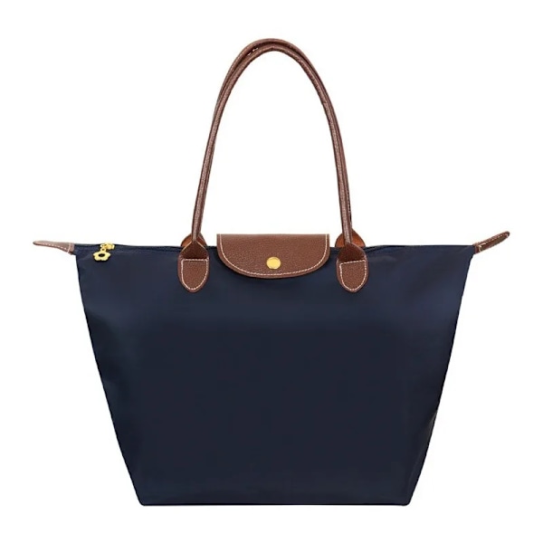 Mammavesker Nylon Shopping Oxford-stoff En skulder Sammenleggbar oppbevaring Firkantet Vanntett Strand Babypleie Veske Håndveske Til mamma Gaver Navy-M