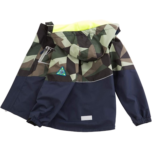 Barn Fleecefodrad Regnrock Camo Vattentäta Jackor Army Green 5-6 Years