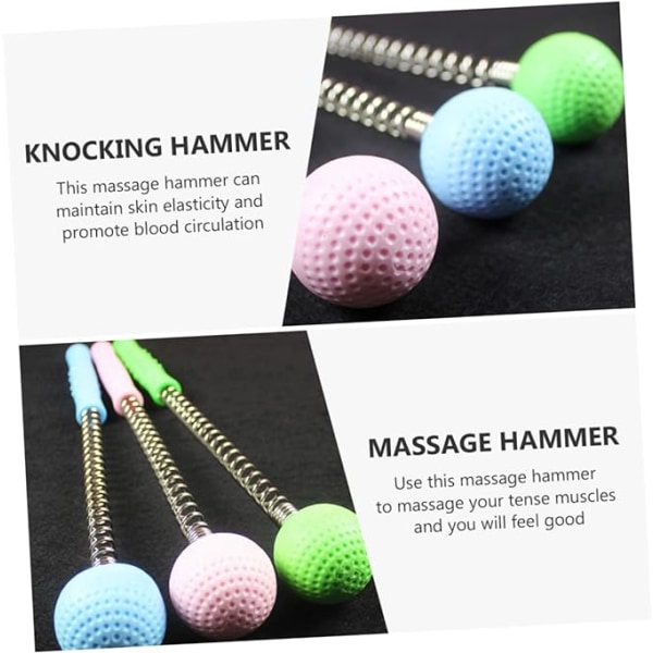 3 delar meridian beater handhållen golf massage hammare helkroppsmassage stick