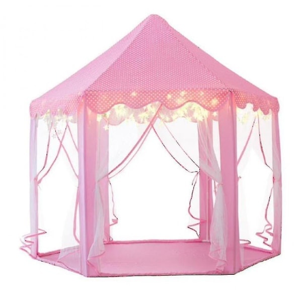 Børnetelt Hexagonalt Prinsessetelt Legehus (Pink)