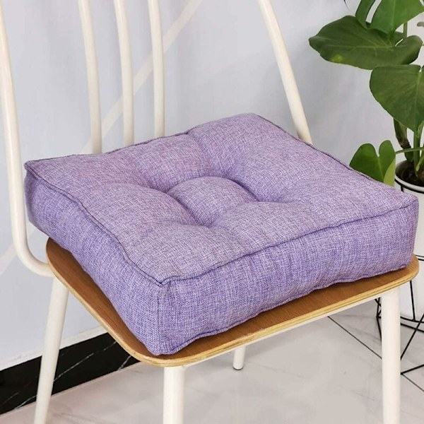 Paksut tuolipehmusteet, pehmeät tuolipehmusteet ruokailutilaan, sisä- ja ulkotuolipehmusteet puutarhaan, kotitoimistoon (50x50cm, violetti)
