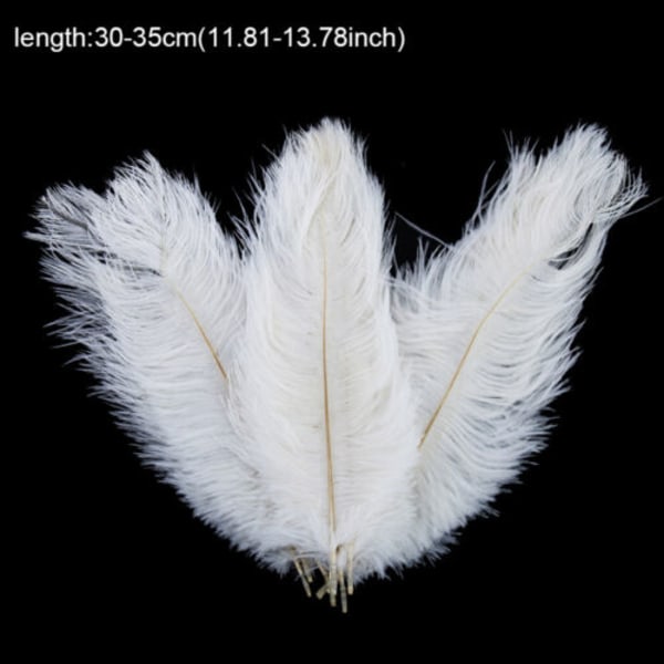 1~50Pack 30-35cm Stora strutsfjädrar Plumet Festdekor White
