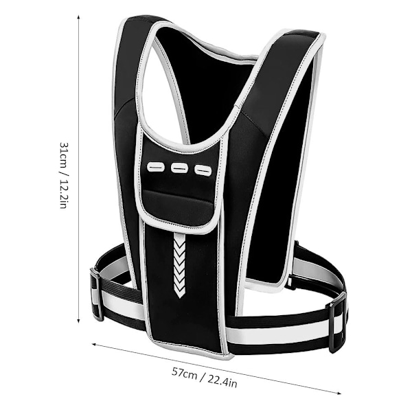 Refleksvest Løpevest Utstyr Løping Fottur Sykling Black Svart