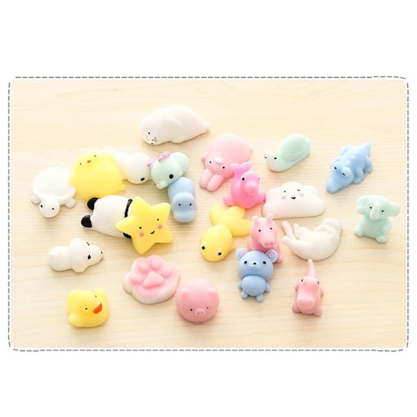 50 st Mini Stress Relief Squeeze Leksaker Färgglada Hög Elasticitet Mjuka Fidget Sensoriska Djurleksaker