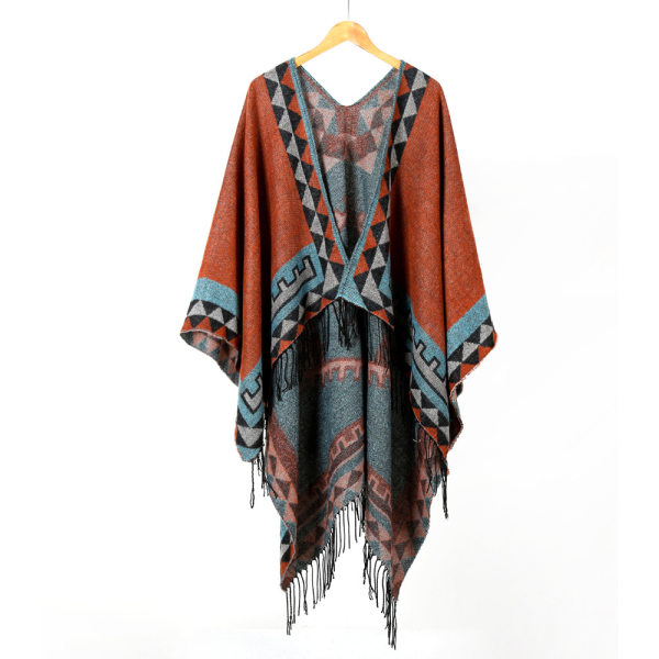Printed tofs cardigan cape wrap sjal A