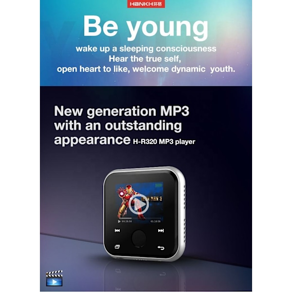 bærbar BT mp3 med fm-radio USB TF-kort mp3-spiller 4GB(Hvit)