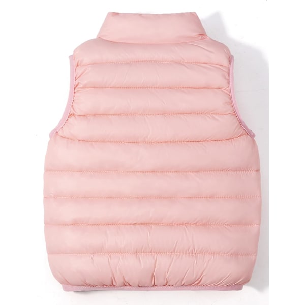 Barn Puffer Väst Pojkar Flickor Väst Lätt Dunväst Ståkrage Ärmlös Jacka Vinter Vadderad Väst Vindtät Kroppsvärmare Gilet Pink 11-12 Years