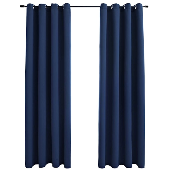 vidaXL Pimennysverhot metallirenkailla 2 kpl sininen 140x245 cm Blue Blå
