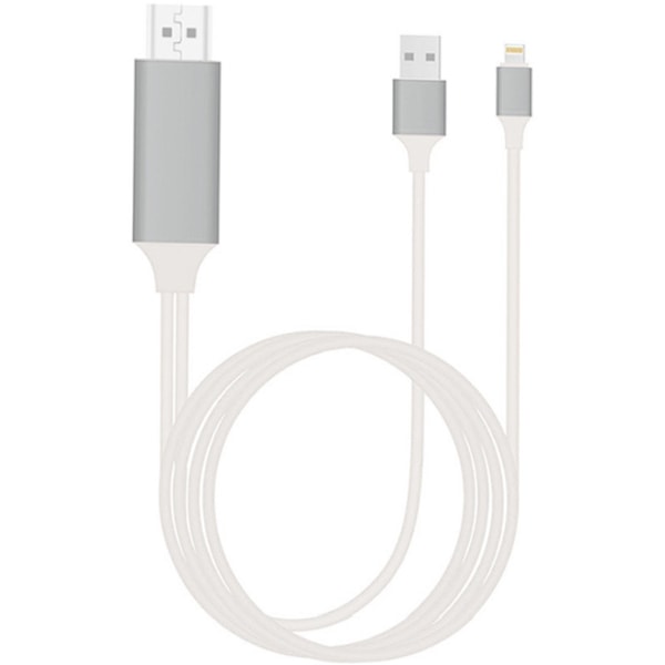 Passar för Apple Android typ-C mobiltelefon till HDMI högupplöst kabel iPhone mobiltelefon samma skärmkabel projektionskabel white apple