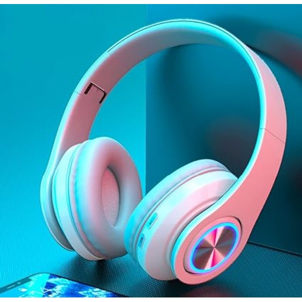 Bluetooth 5.0 Trådløse hodetelefoner Over Ear med mikrofon – HiFi Stereo sammenleggbare, trådløse headset