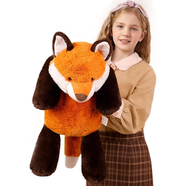 Luddig Orange Röd Räv Plysch Mjuk Kudde, Stor Livslik Räv Fylld Kawaii Orange Räv Plushie Djur Leksak Barn Pojkar Flickor Jul Födelsedag/45cm fox 45cm