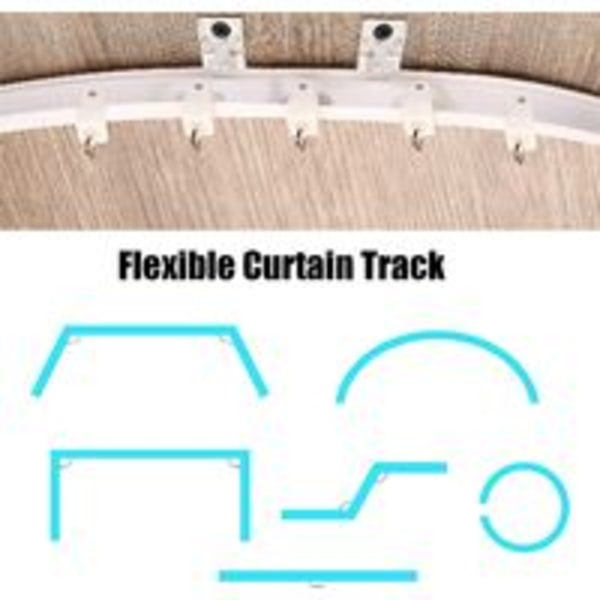 5 meter foldbar loftskinne buet gardinskinne fleksibel loftgardin montering buet vinduesskinne til gardinskinne med gardinskinnensystem
