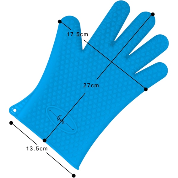 2 Silikonugnsvantar för kök, grillhandskar, set, par, grytunderlägg, ugnshandskar värmebeständiga blå Blue