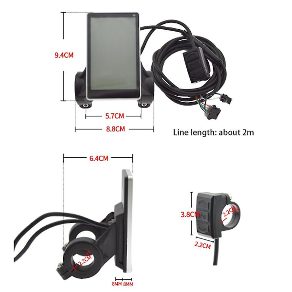 36-60vPlastic Elektrisk LCD M5 Display Meter Cykelskoter Kit