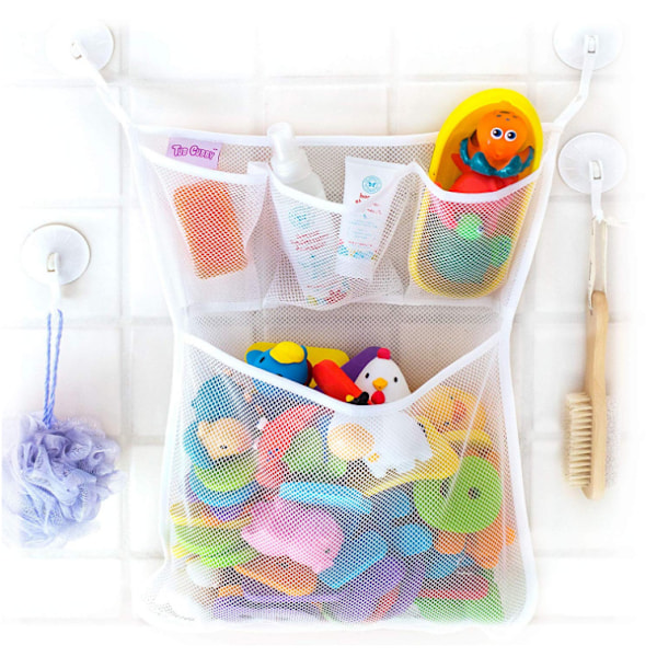 Oppbevaring av badeleker for babybadeleker, Hengende badelekeholder med