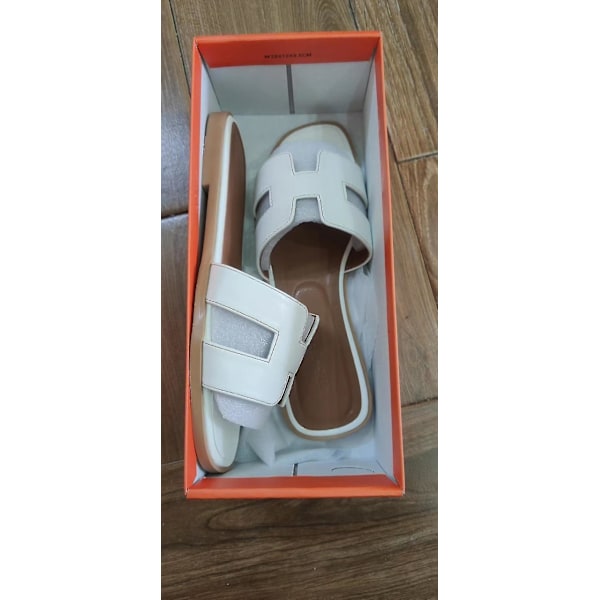 Dam sommarstrand platta sandaler kvinnliga tofflor utomhus kil sandaler plus storlek White White EU34