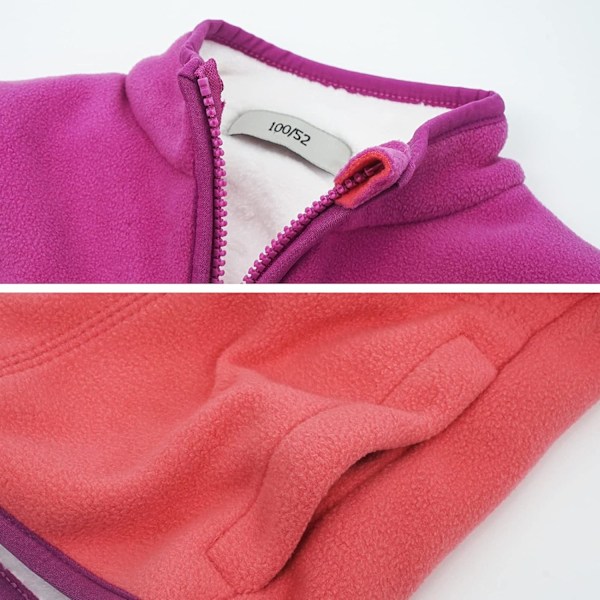 Barn Fleece Väst Småbarn Polar Fleece Väst Flicka Varma Ärmlösa Tank Toppar Vinterkläder Ytterkläder Pojkväst Jacka Pink 4-5 Years