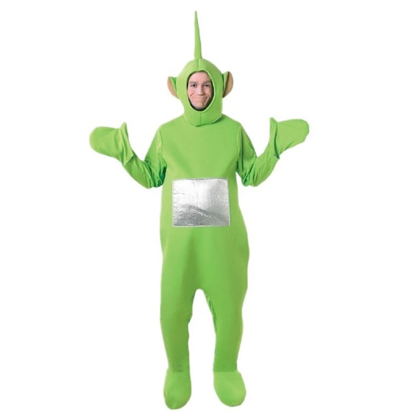 4-färgad Teletubbies Rollspel Rolig Kostym för Vuxna green L（175-185CM）