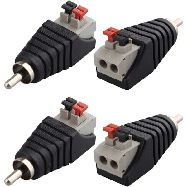 Parti med 4 phono hane RCA högtalare och hona till AV 2 hona ljud-video terminaler, 5.52.1mm