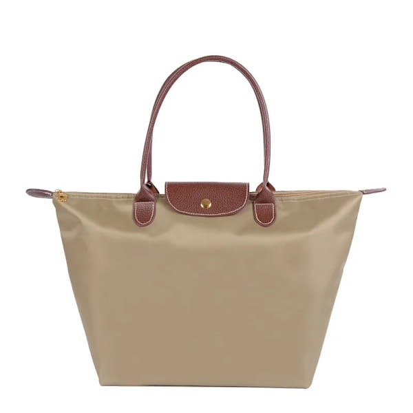 Mammavesker Nylon Shopping Oxford-stoff En skulder Sammenleggbar oppbevaring Firkantet Vanntett Strand Babypleie Veske Håndveske Til mamma Gaver Khaki-S