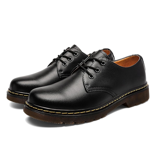 Herre Oxfords Støvler Komfortable Skridsikre Runde Tåspidser Formelle Dressko Arbejdssko til Mænd - Perfekt Sort Black 37