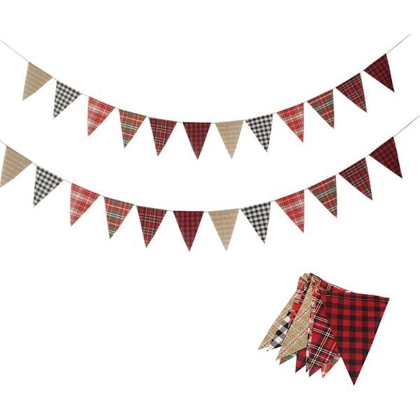 Färgglada flaggor Triangel Flagga Imitation Säckväv Vimpel Banner, Flerfärgad Tyg Triangel Flagga för utomhusfest Bröllop Jul Födelsedagsdekoration