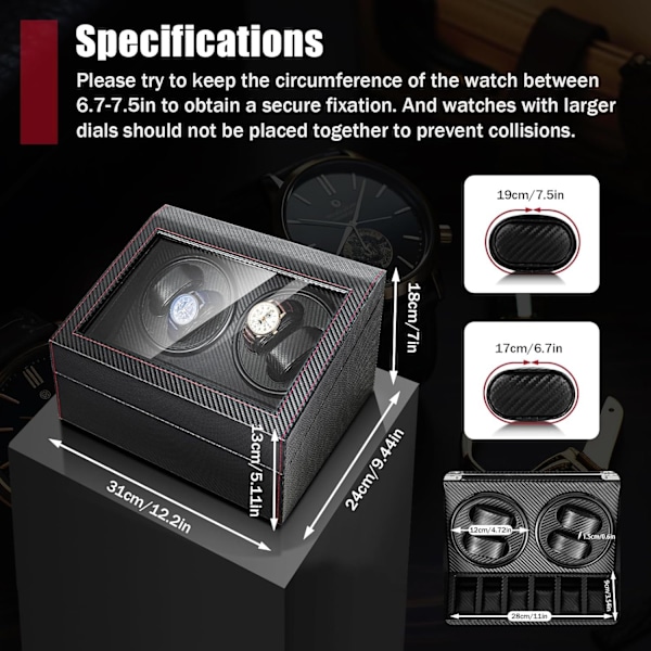 Carbon Luksus Uroptrækker / Urboks 4 + 6 Sort Black one size