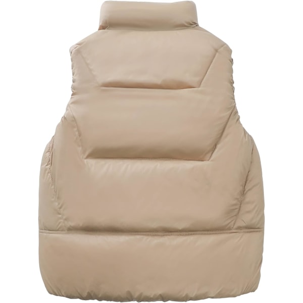 Barn Gilet Vindtät Dunväst med Sidofickor Lätt Puffer Väst för Pojke Flickor Ålder 3-10 År Beige 10-11 Years