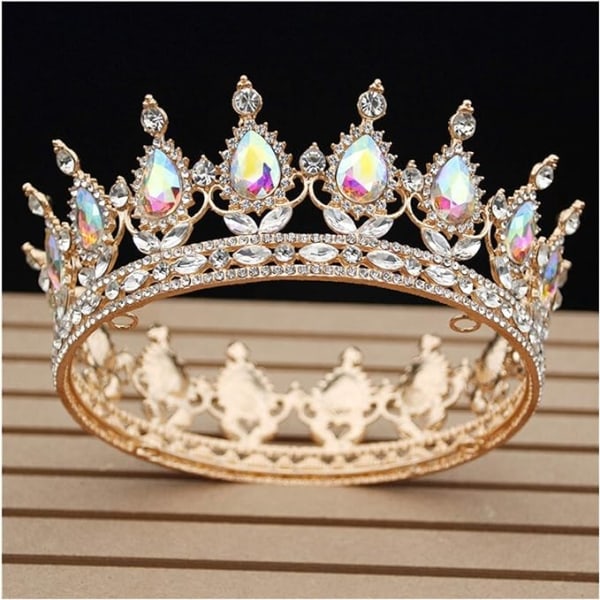 Kvinnors krona Flerfärgad Crystal Bröllopskrona Bridal Tiara Pageant Crown