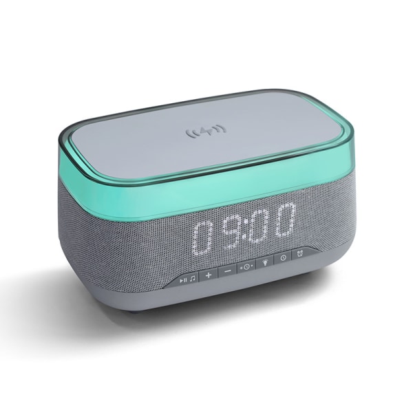 Intelligent multifunktionell väckarklocka Bluetooth högtalare trådlös laddare Gray