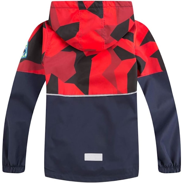 Barn Fleece Fodrad Regnrock Camo Vattentäta Jackor Red 5-6 Years