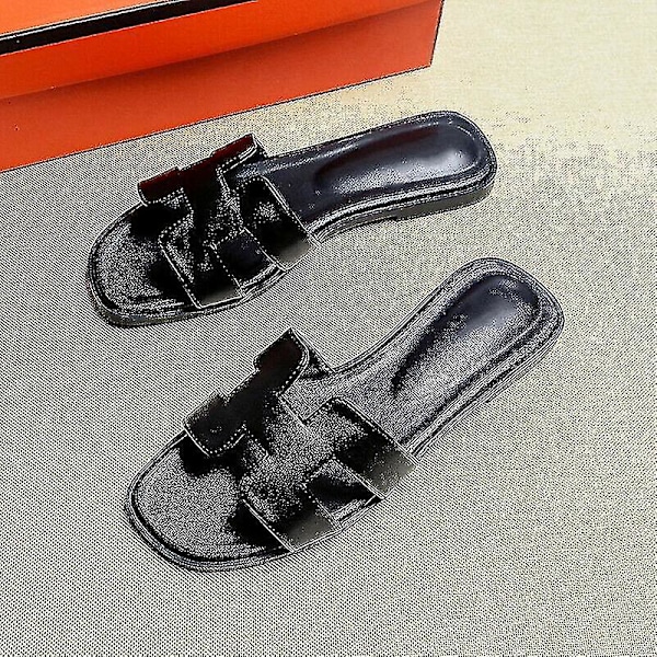 Dam sommarstrand platta sandaler kvinnliga tofflor utomhus kil sandaler plus storlek Full Black Full Black EU36