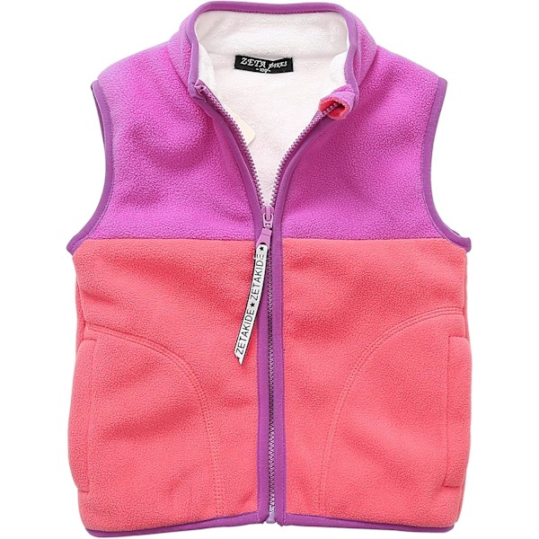 Barn Fleece Väst Småbarn Polar Fleece Väst Flicka Varm Ärmlös Tank Toppar Vinterkläder Ytterkläder Pojkväst Jacka Pink 5-6 Years