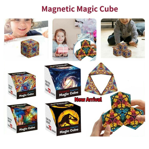 3D Magic Cube Shashibo Shape Shifting box Pusselleksaker present MC-07 Purple