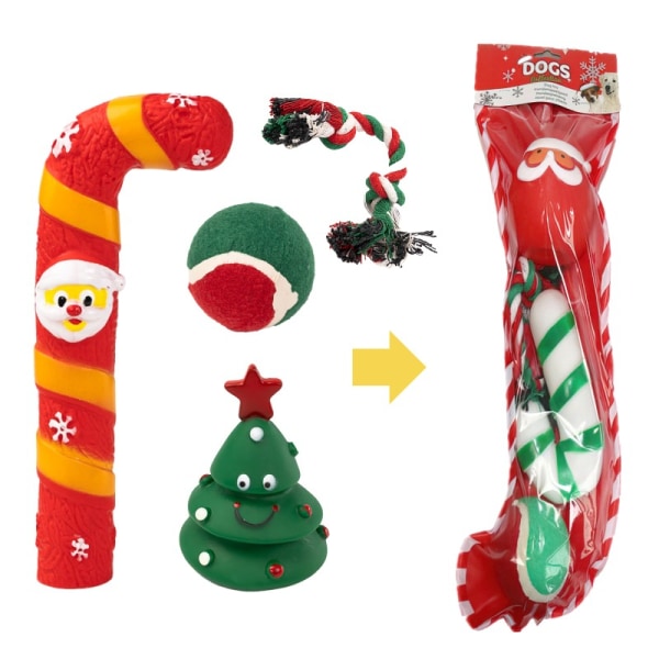 Christmas Elk Pet Toy Hund Toy Set Anti-Tear and Bite Cat and Dog Toy