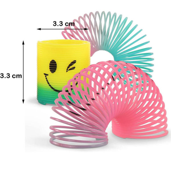 Elastiska leksaker 30 stycken färgglada elastiska ringar, smiley fjäderringar
