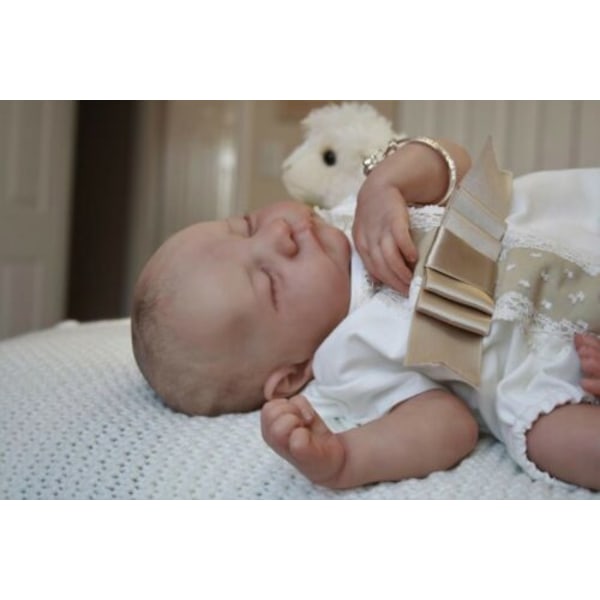19" naturtrogen mjuk silikon Reborn Baby Dolls Nyfödd vinylleksak