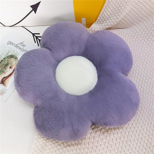 Daisy flower kudde blomma plysch kudde sittdyna ryggkudde （35cm） Purple