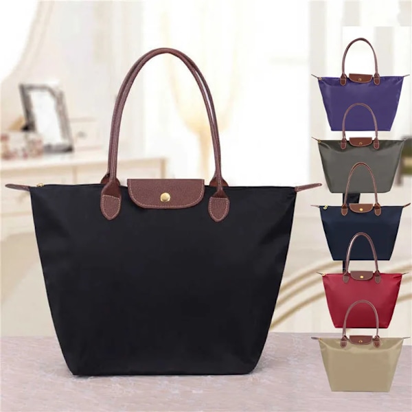 Mammavesker Nylon Shopping Oxford-stoff En skulder Sammenleggbar oppbevaring Firkantet Vanntett Strand Babypleie Veske Håndveske Til mamma Gaver Khaki-S