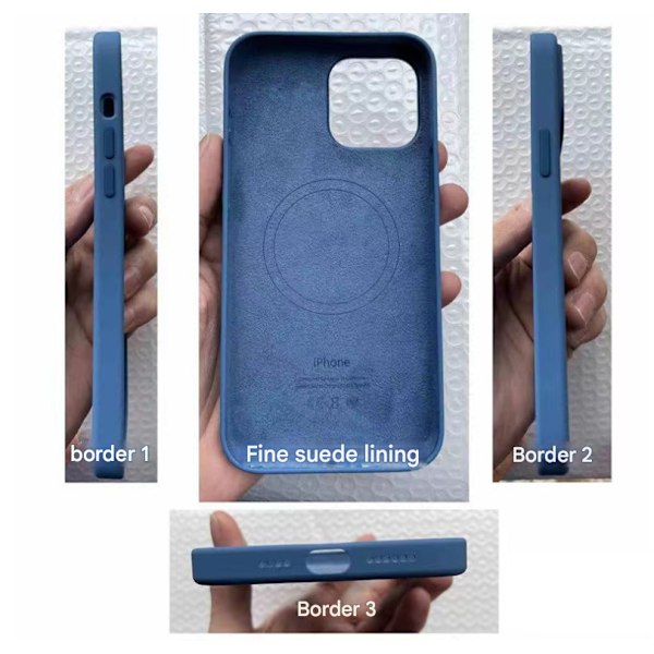 Passar för iPhone 16-serien flytande silikon mobiltelefonfodral, kompatibel med MagSafe mobiltelefonuppsättning med vibrationsljudseffektanimation Dark blue iPhone 16promax