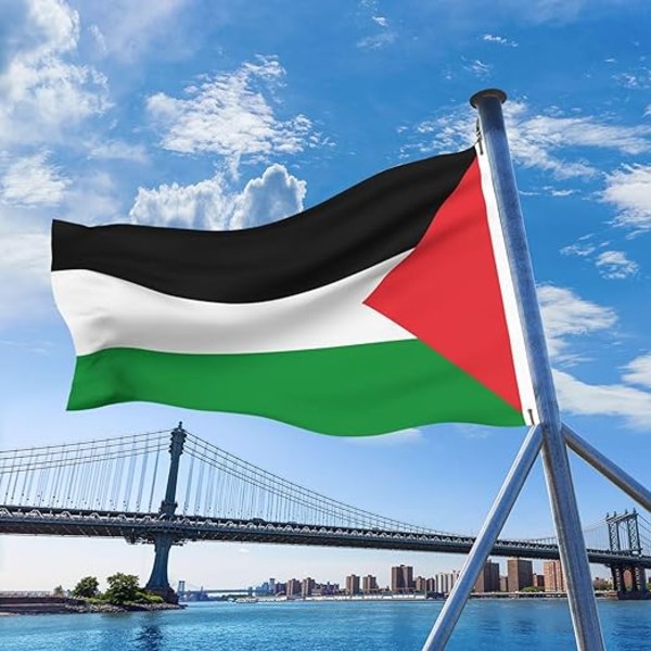Palestinaflagga med mässingshylsa - Stor 3x5ft Palestinaflagga