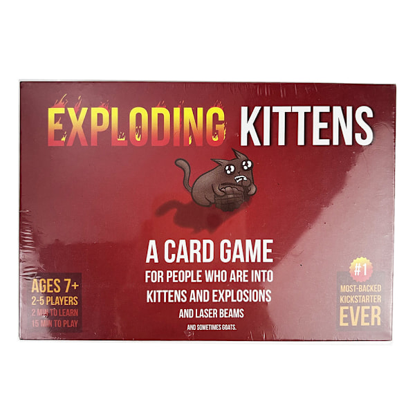 Exploding Kittens Original - Ett hysteriskt spel för familjespelkvällar - Roligt kortspel för åldrarna 7 och uppåt - 56 kort - 2-5 spelare - 15 minuters speltid