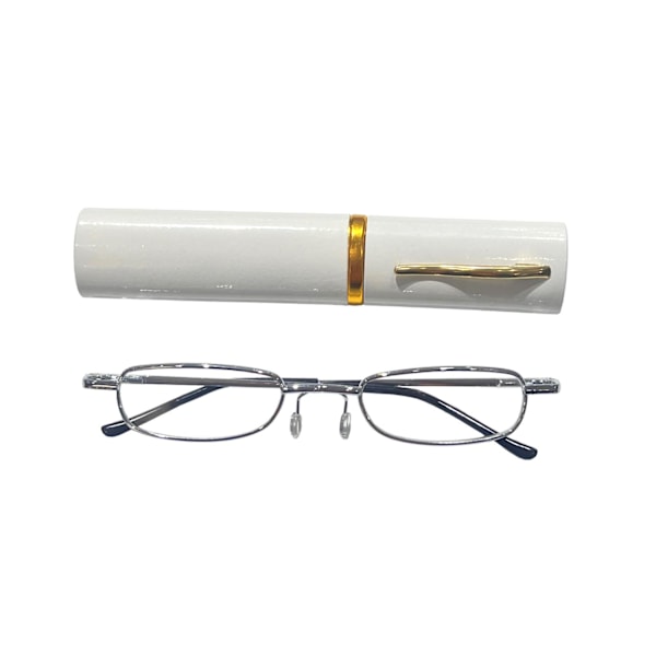 Læsebriller 1.0-3.5 sølv sort brun grå med etui Brow Brown Brun Styrka 1.5